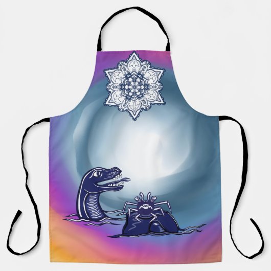 Wasserdrache und Monsterkrabbe Schürze (Vorderseite)