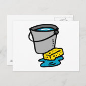 Wassereimer und -schwamm postkarte (Vorne/Hinten)