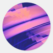 WASSERFALL ABSTRAKT RUNDER AUFKLEBER (Vorderseite)