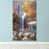 Wasserfall - Abstrakte Malerei Leinwand Prin (Insitu (Holzboden))