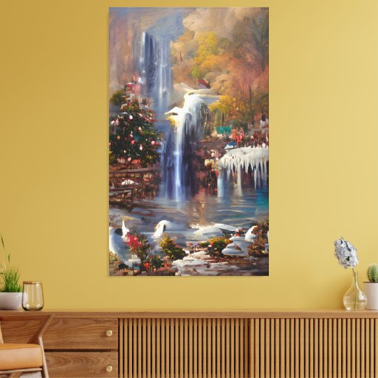 Wasserfall - Abstrakte Malerei Leinwand Prin (Insitu (Wohnzimmer))