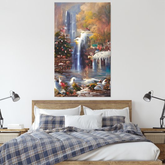 Wasserfall - Abstrakte Malerei Leinwand Prin (Insitu (Schlafzimmer))