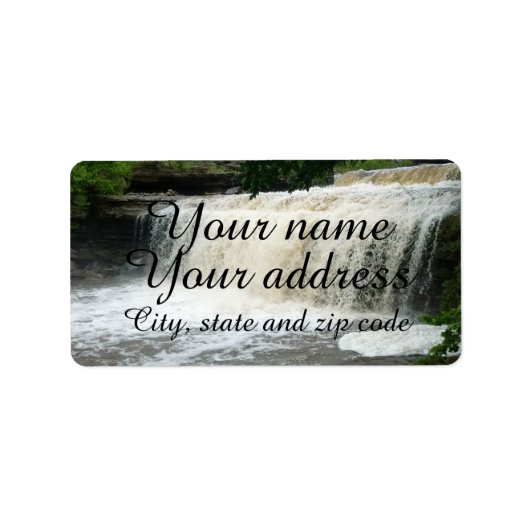 Wasserfall Adressaufkleber (Vorne)