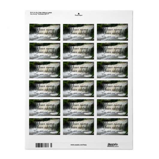 Wasserfall Adressaufkleber (Vorne)