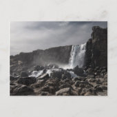 Wasserfall am Þingvellir Postkarte (Vorderseite)
