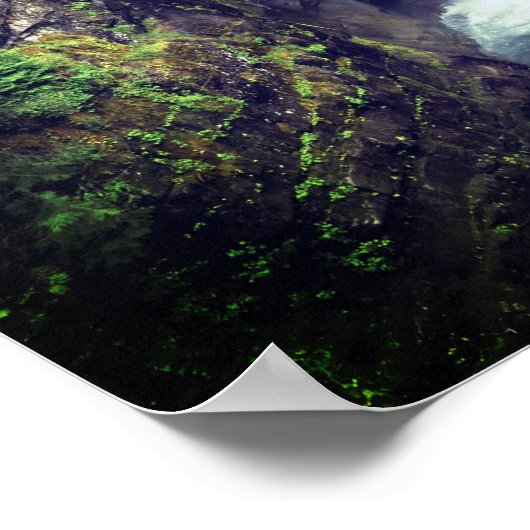 Wasserfall am Fuß des MT. Rainier Poster (Ecke)