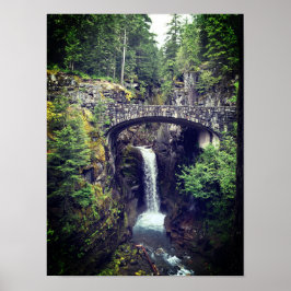 Wasserfall am Fuß des MT. Rainier Poster
