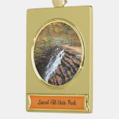 Wasserfall am Laurel Hill Staat Park II Banner-Ornament Gold (Links)