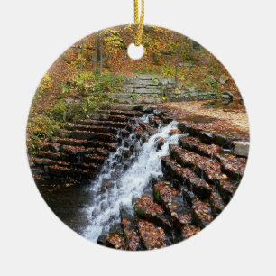 Wasserfall am Laurel Hill Staat Park II Keramik Ornament