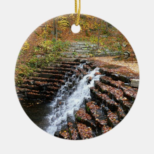 Wasserfall am Laurel Hill Staat Park II Keramik Ornament (Vorne)