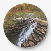 Wasserfall am Laurel Hill Staat Park II Pappteller (Vorderseite)