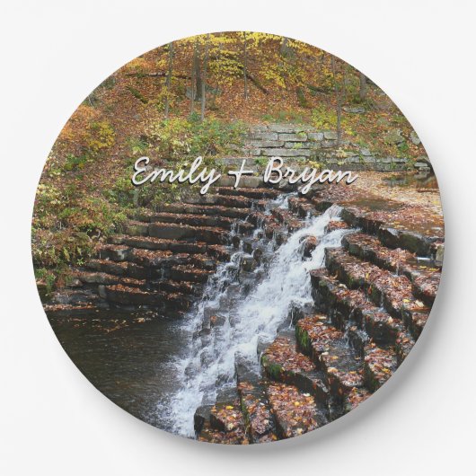 Wasserfall am Laurel Hill Staat Park II Pappteller (Vorderseite)