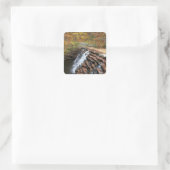 Wasserfall am Laurel Hill Staat Park II Quadratischer Aufkleber (Tasche)