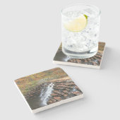 Wasserfall am Laurel Hill Staat Park II Steinuntersetzer (Seitenansicht)