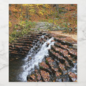 Wasserfall am Laurel Hill Staat Park II Weinetikett (Einzelnes Label)