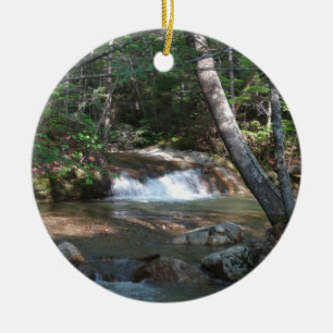 Wasserfall am Pemigewasset River II Keramik Ornament