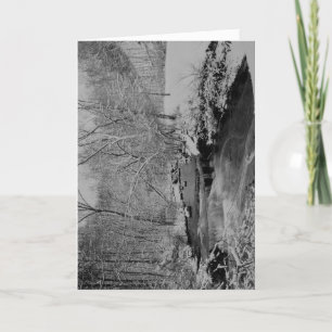 Wasserfall am Schneetag Feiertagskarte