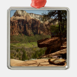 Wasserfall an den Smaragdseen im Zion National Par Silbernes Ornament