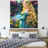 *~ Wasserfall AP56 Art Blonde Woman Pond Blume Leinwanddruck (Insitu (Schlafzimmer))