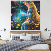 *~ Wasserfall AP56 Art Woman Pond Point Blume Leinwanddruck (Insitu (Schlafzimmer))