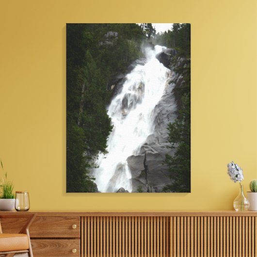 Wasserfall Art Print Shannon Falls BC Art Leinwand (Insitu (Wohnzimmer))