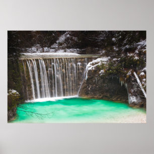 Wasserfall atemberaubender türkisfarbener Wasserse Poster