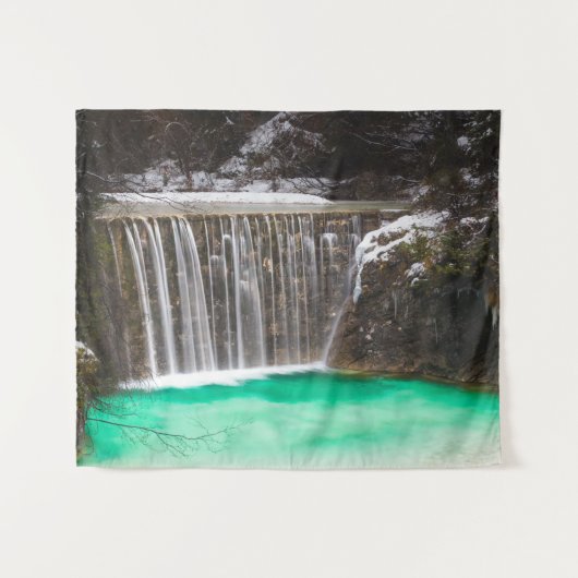 Wasserfall atemberaubender türkisfarbener Wasserse Wandteppich (Vorderseite (Horizontal))