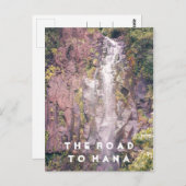 Wasserfall auf der Straße nach Hana | Postkarte (Vorne/Hinten)