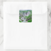 Wasserfall-Aufkleber für Seen Quadratischer Aufkleber (Tasche)