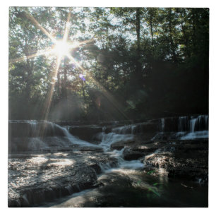 Wasserfall bei Sonnenaufgang Fliese