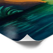 Wasserfall bei Sonnenuntergang Poster (Ecke)