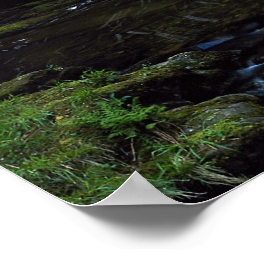 Wasserfall bei Watersmeet, North Devon, England Poster (Ecke)