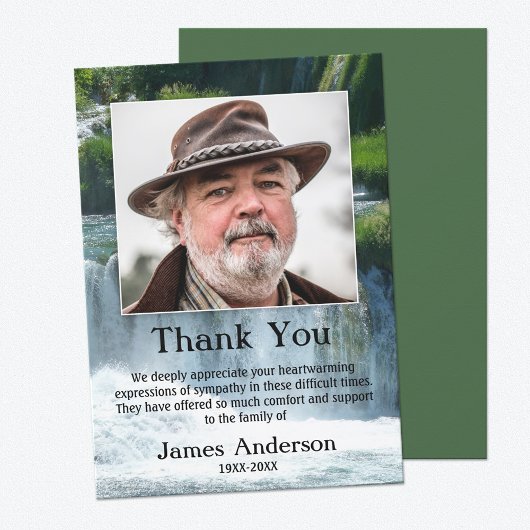 Wasserfall Beileid Beerdigung Foto Danke Karte