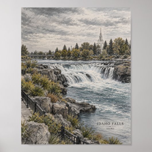 Wasserfall-Berglandschaftsposter #112 Poster (Vorne)