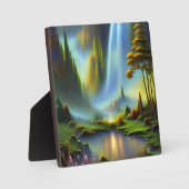 Wasserfall-Bergtal Fotoplatte (Vorderseite)