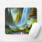 Wasserfall-Bergtal Mousepad (Mit Mouse)