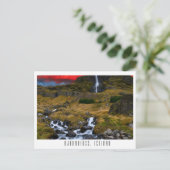 Wasserfall Bjarnafoss, Island, Postkarte (Stehend Vorderseite)