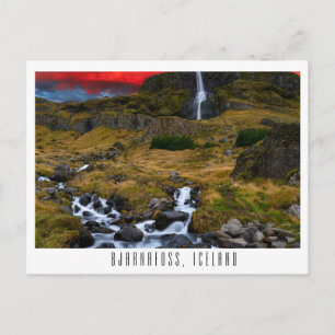 Wasserfall Bjarnafoss, Island, Postkarte