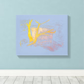 Wasserfall Blau/Grau Canvas Print Leinwanddruck (Insitu (Holzboden))