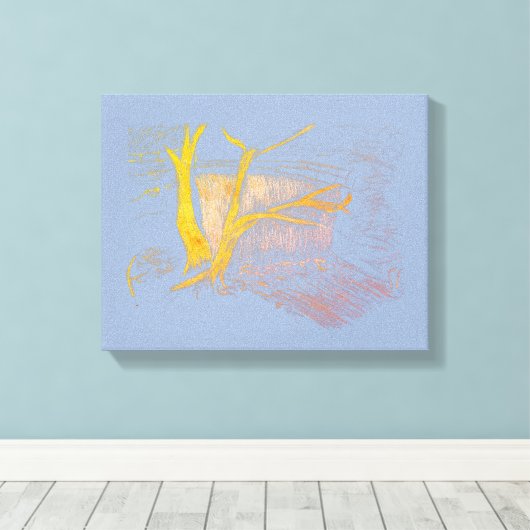 Wasserfall Blau/Grau Canvas Print Leinwanddruck (Insitu (Holzboden))