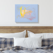 Wasserfall Blau/Grau Canvas Print Leinwanddruck (Insitu (Schlafzimmer))