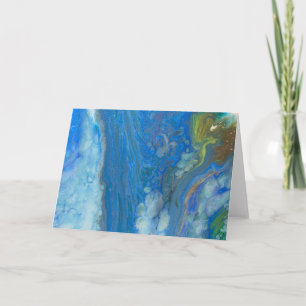 Wasserfall Blaue grüne Abstrakte Acrylflüssigkeit  Karte