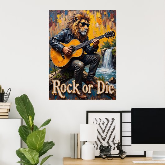 Wasserfall-Blues: Löwenzettel Poster (Heimbüro)