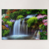 Wasserfall & Blume Jigsaw Puzzle (Horizontal)