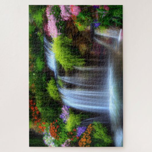 Wasserfall & Blume Jigsaw Puzzle (Vertikal)