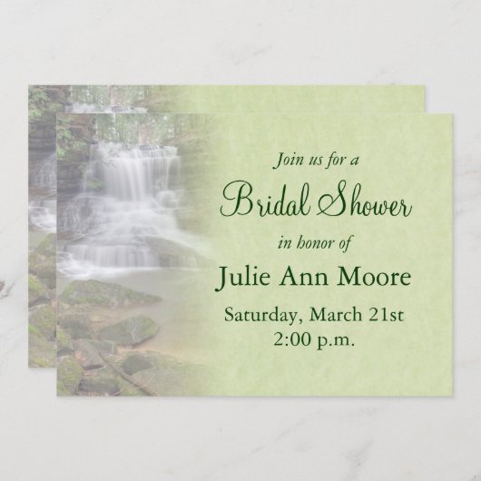 Wasserfall Brautparty Einladung (Vorne/Hinten)