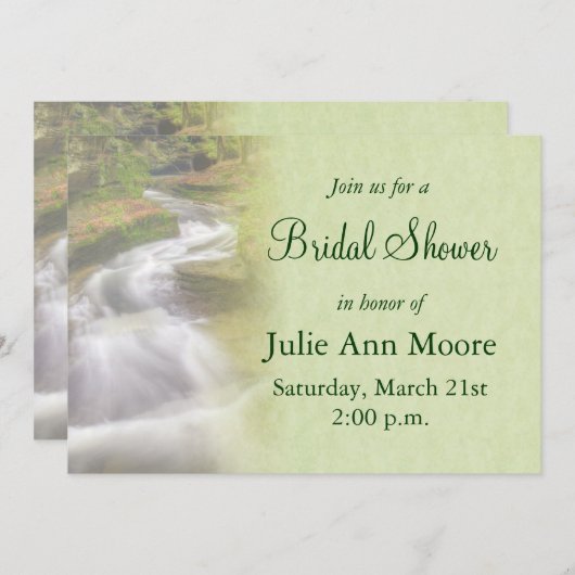 Wasserfall Brautparty Einladung (Vorne/Hinten)