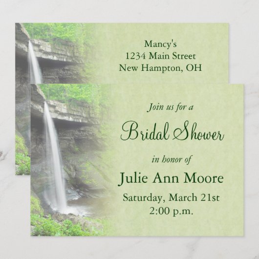 Wasserfall Brautparty Einladung (Vorne/Hinten)