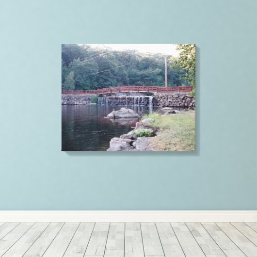 Wasserfall-Brücke Leinwanddruck (Insitu (Holzboden))