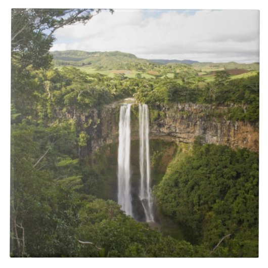 Wasserfall Chamarel am höchsten auf Mauritius, übe Fliese (Vorderseite)
